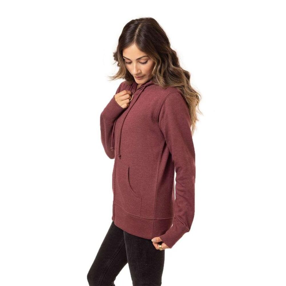 Econscious Women's Heathered Full-Zip  Sweatshirt / Berry - Picture 2 of 3